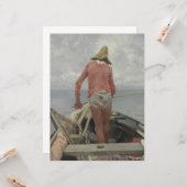 彼のボートの漁師（Vincenzo Caprile著） カード (正面/裏面インサイチュ)