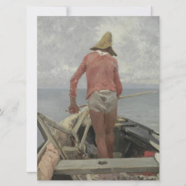 彼のボートの漁師（Vincenzo Caprile著） カード