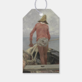 彼のボートの漁師（Vincenzo Caprile著） ギフトタグ