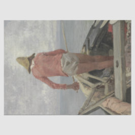 彼のボートの漁師（Vincenzo Caprile著） 薄葉紙