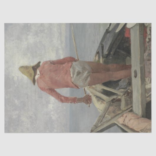 彼のボートの漁師(Vincenzo Caprile著) 薄葉紙 (正面)