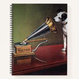 彼のマスターの声のヴィンテージ色 ノートブック