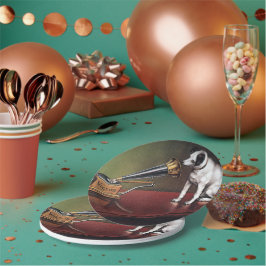 彼のマスターの声のヴィンテージ色 ペーパープレート