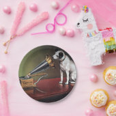 彼のマスターの声のヴィンテージ色 ペーパープレート (パーティー)