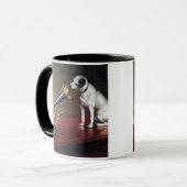 彼のマスターの声のヴィンテージ色 マグカップ (正面左)