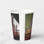 彼のマスターの声のヴィンテージ色 紙コップ (右)