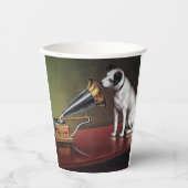 彼のマスターの声のヴィンテージ色 紙コップ (正面)