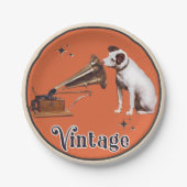 彼のマスターの声のヴィンテージ ペーパープレート (正面)