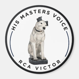 彼のマスターの声ブラック&ホワイトヴィンテージ マグネット