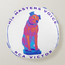 彼のマスターの声ポップ・アートの術 ラウンドクッション
