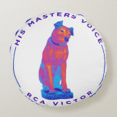 彼のマスターの声ポップ・アートの術 ラウンドクッション (裏面)