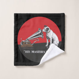 彼のマスターの声レッド&ブラックヴィンテージ ウォッシュタオル