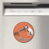 彼のマスターの声ヴィンテージオレンジ マグネット (インサイチュ (食洗機))