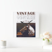 彼のマスターの声ヴィンテージスタック スクエア壁時計 (ホーム)