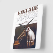 彼のマスターの声ヴィンテージスタック スクエア壁時計 (傾斜)