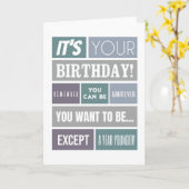 彼のモダンおもしろいフォントユーモア誕生日カード カード (黄色い花)