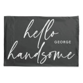 彼のモダン白黒モダンギフト枕ケース 枕カバー (裏面-左)