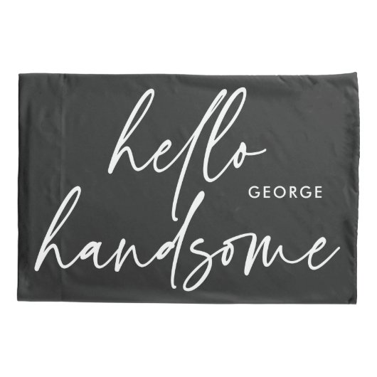 彼のモダン白黒モダンギフト枕ケース 枕カバー (裏面-左)