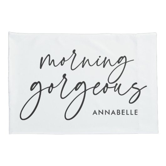 彼のモダン白黒モダンギフト枕ケース 枕カバー (裏面-右)