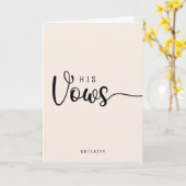 彼のモダン誓いの結婚カードをミニマル化 カード (黄色い花)