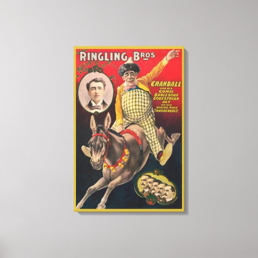 彼のラバでピエロを演奏するクランダル キャンバスプリント (正面)