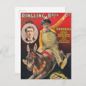 彼のラバでピエロを演奏するクランダル ポストカード (正面/裏面)