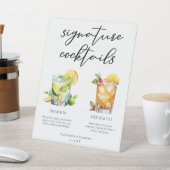 彼のラム酒のシグネチャーカクテルのメ結婚ニュー 台座サイン (インサイチュ)