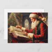 彼のリストをチェックして2回チェックする シーズンポストカード (正面/裏面)