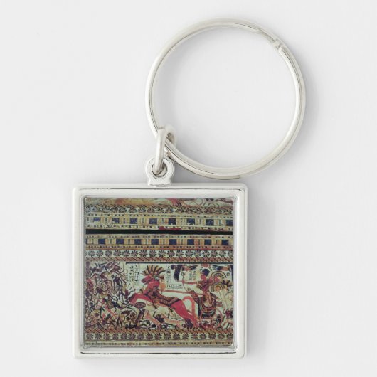 彼の一人乗り二輪馬車の攻撃のアフリカ人のTutankhamun キーホルダー (正面)