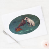 彼の主人の声の父の日 楕円形シール (封筒)