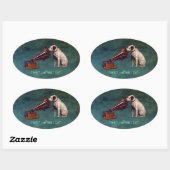 彼の主人の声の父の日 楕円形シール (シート)