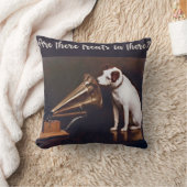 彼の主人の声犬のユーモア クッション (ブランケット)