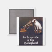 彼の主人の声犬のユーモア マグネット (正面/裏面)