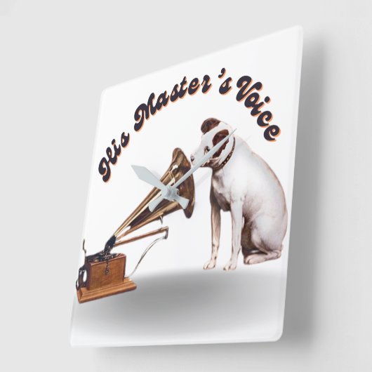 彼の主人の声 スクエア壁時計 (傾斜)