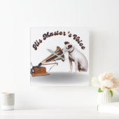 彼の主人の声 スクエア壁時計 (ホーム)