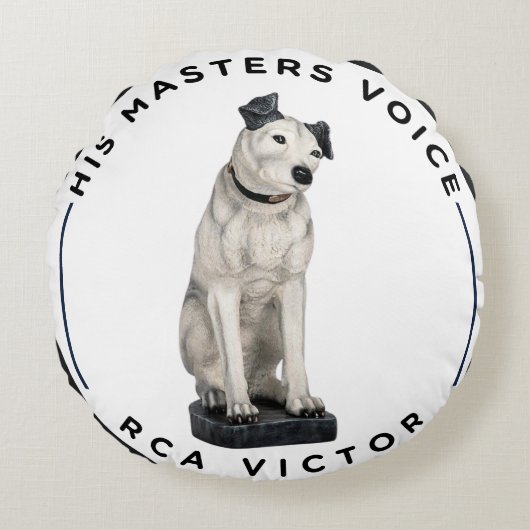 彼の主人の声 ラウンドクッション (正面)