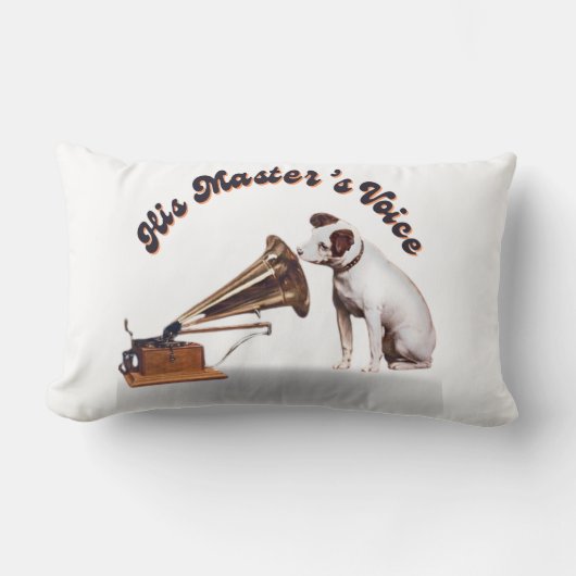 彼の主人の声 ランバークッション (正面)