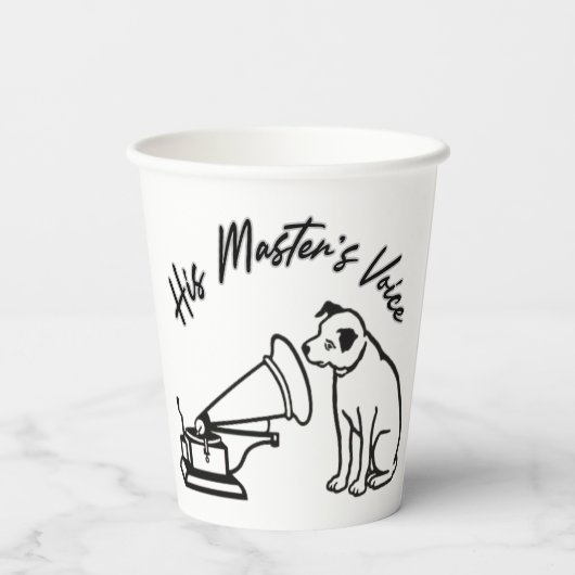 彼の主人の声 紙コップ (裏面)