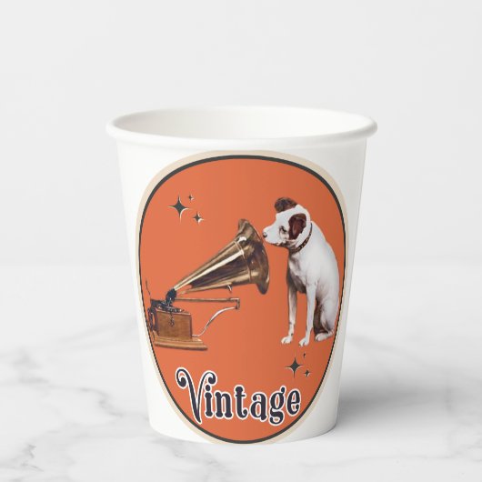 彼の主人の声 紙コップ (裏面)