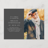 彼の人生を称える 現代的 シンプル ミニマル フォト ポストカード (正面)