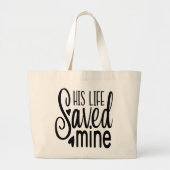 彼の人生救の私の宗教的なトートバッグ ラージトートバッグ (正面)