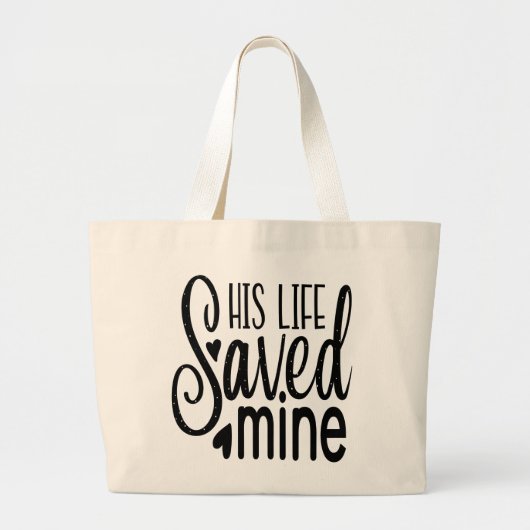 彼の人生救の私の宗教的なトートバッグ ラージトートバッグ (正面)
