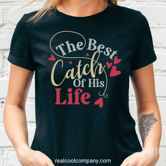 彼の人生最高の獲物 妻のフィッシングTシャツ トライブレンドTシャツ