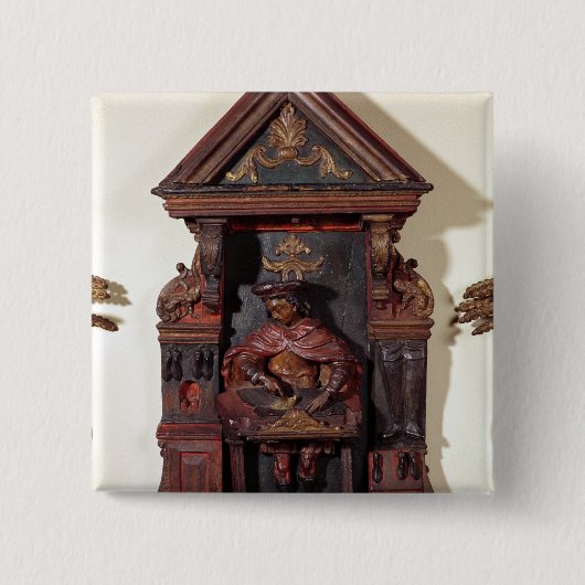 彼の仕事台のSt. Crispinの描写 缶バッジ (正面)