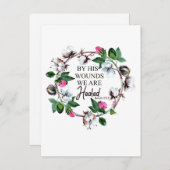彼の傷によって私達はイザヤ53:5癒される ポストカード (正面/裏面)