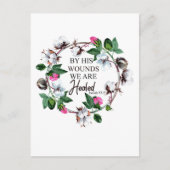 彼の傷によって私達はイザヤ53:5癒される ポストカード (正面)