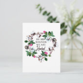 彼の傷によって私達はイザヤ53:5癒される ポストカード (スタンド正面)