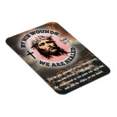 彼の傷によって私達はイザヤ53:5癒される マグネット (右側)