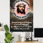 彼の傷によって私達はイースターイザヤ53:5癒される ポスター (ホームオフィス)