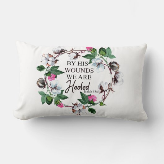 彼の傷によって私達は53:5アイザイアの直されます ランバークッション (正面)